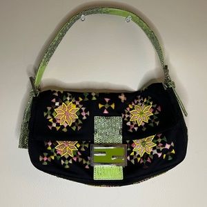 Authentic Vintage Fendi Embroidered Baguette